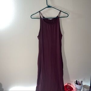 Wet Seal Maxi Dress Halter Neck Crewneck Pullover Tight Fit Curvy Bodycon Dress